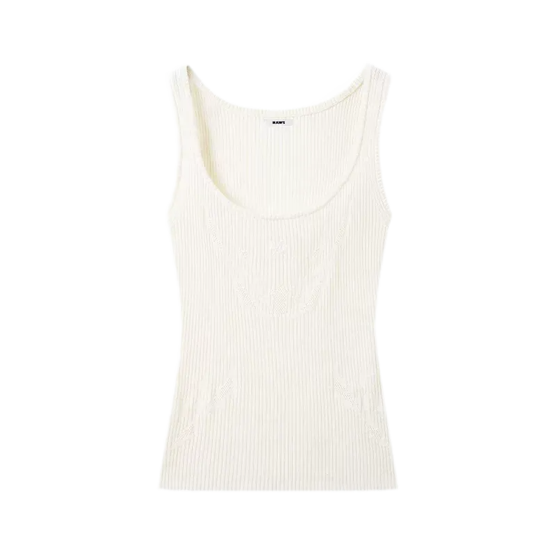Openwork Jacquard Slim Knit Vest
