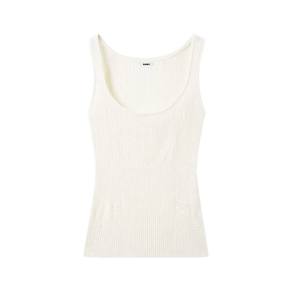 Openwork Jacquard Slim Knit Vest