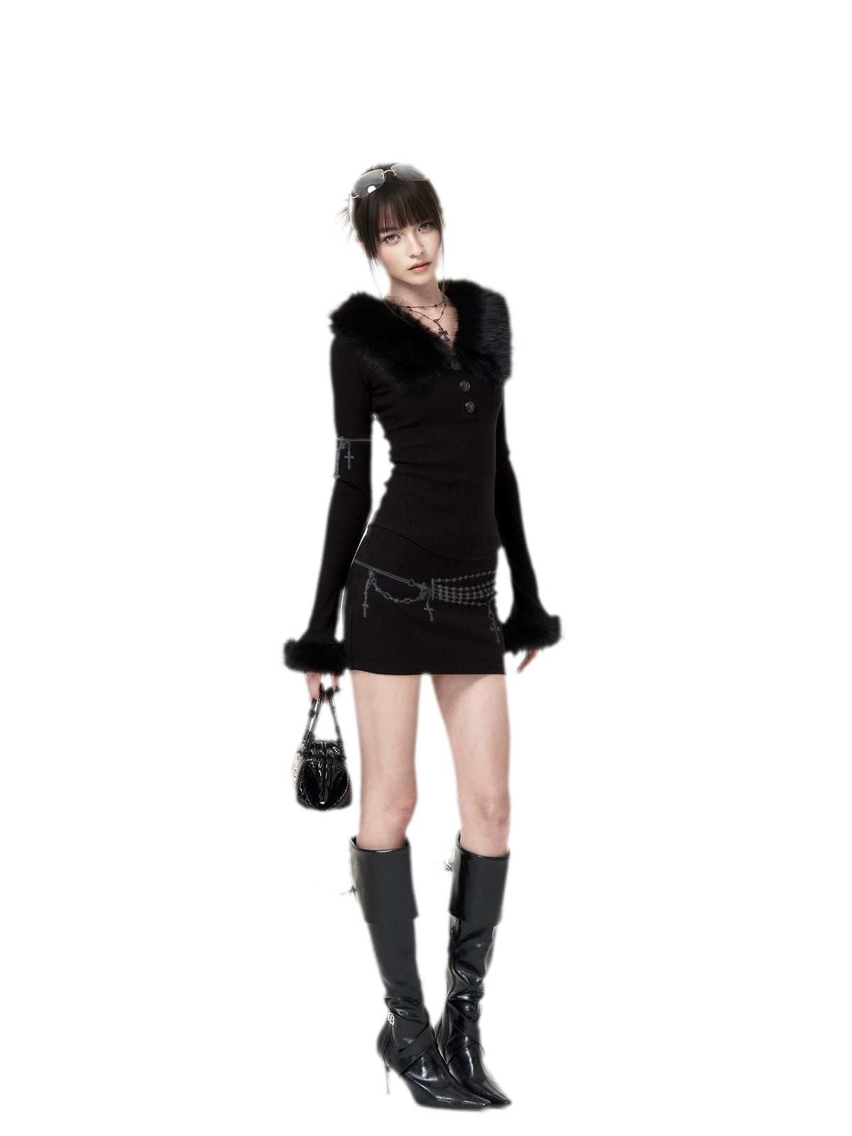 Gothic-Strick-Zweiteiler