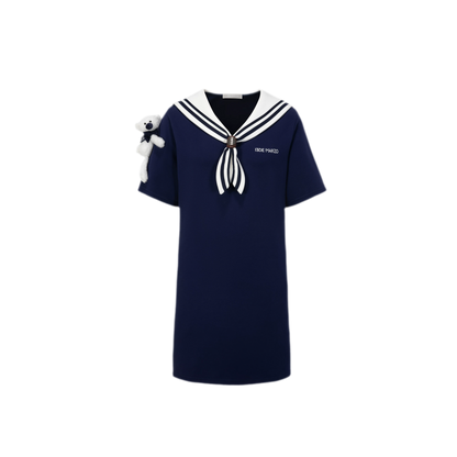 Sailor Collar T-Shirt Dress