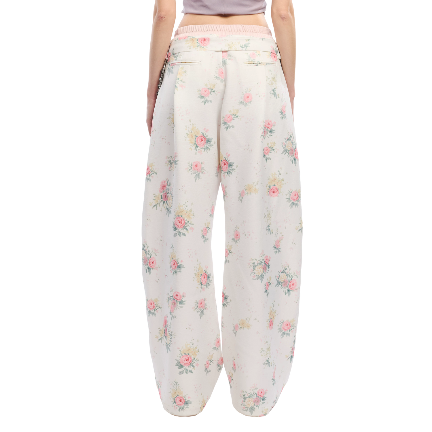 Floral Print Loose Wide Leg Pants