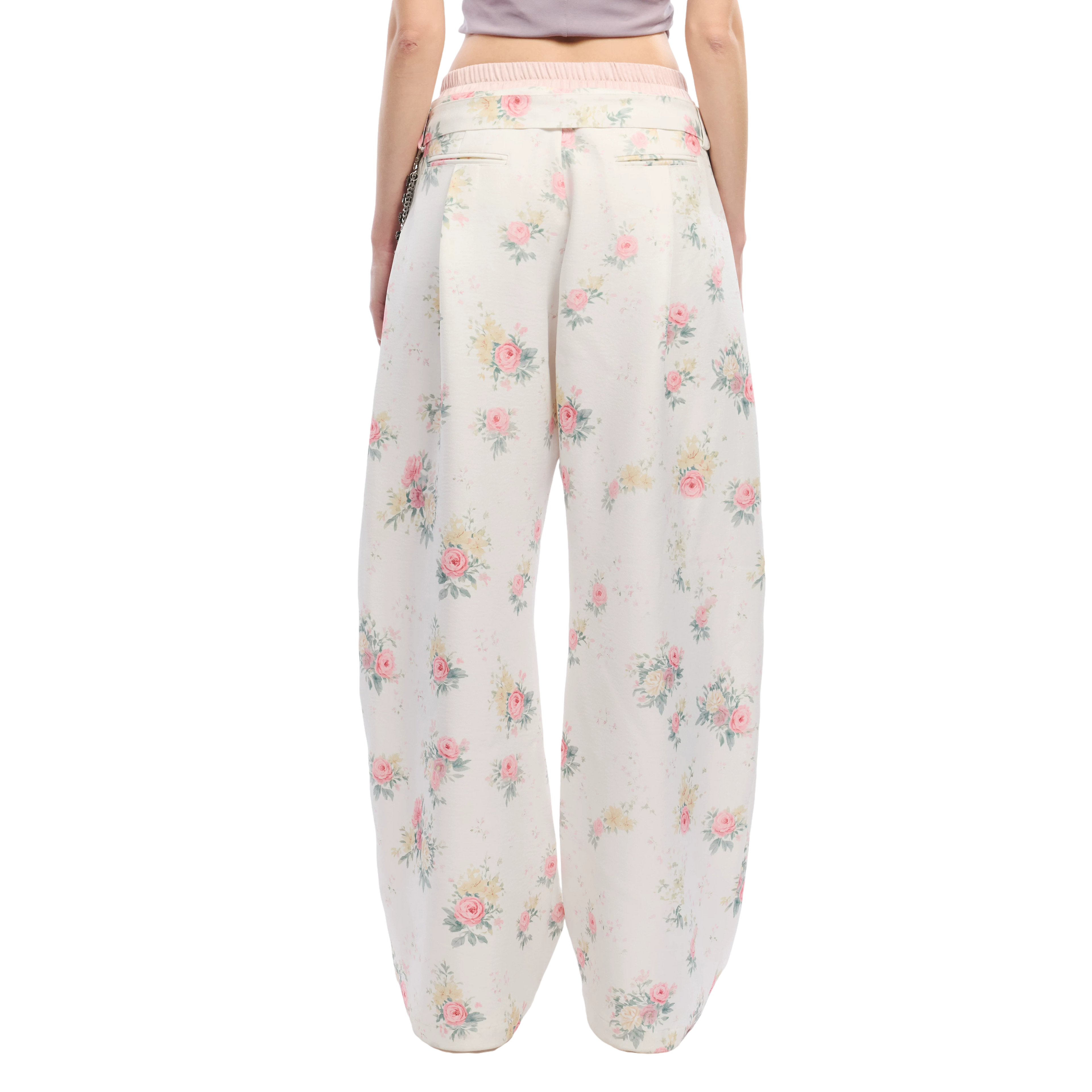 Floral Print Loose Wide Leg Pants