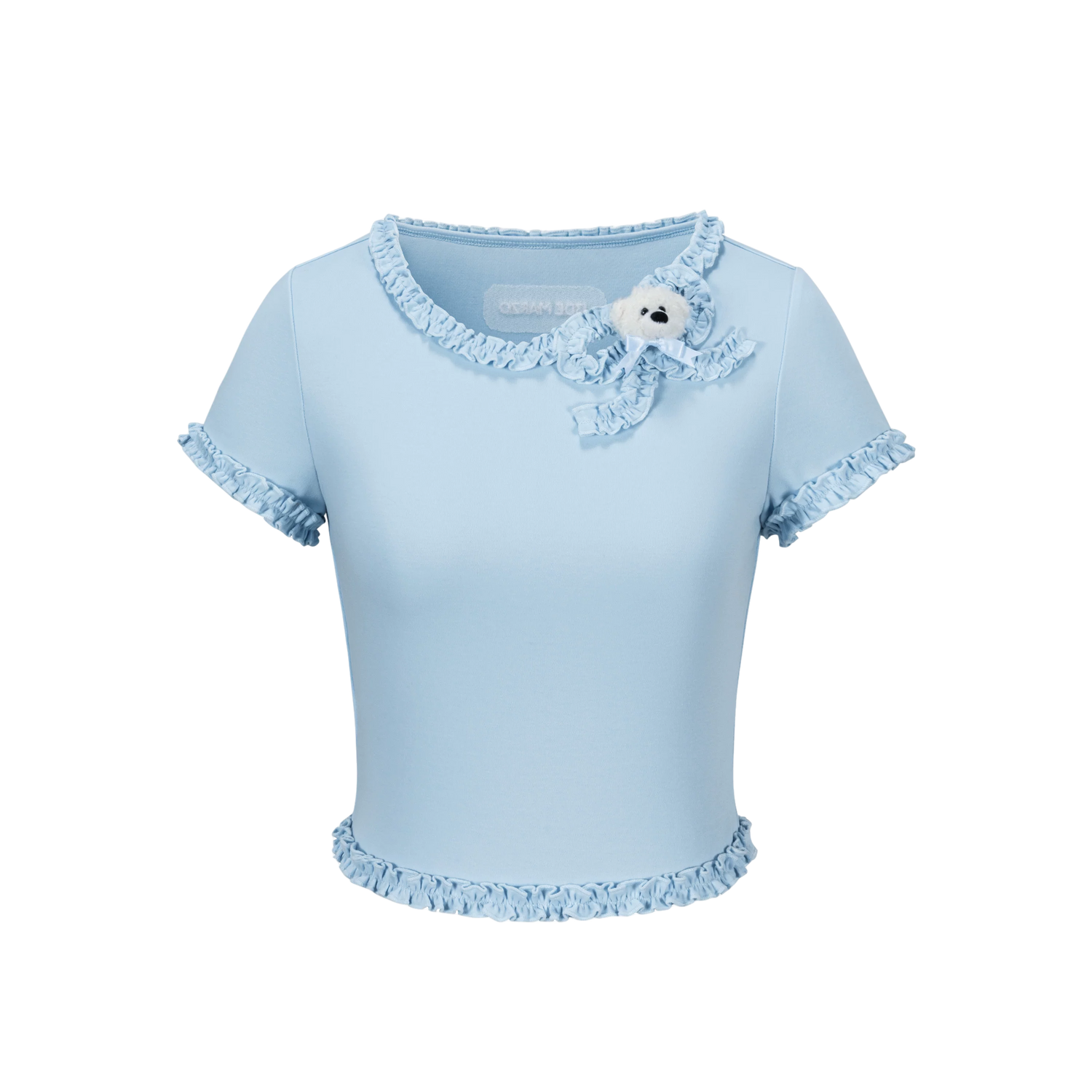 Ruffled Bow Short Sleeve T-Shirt