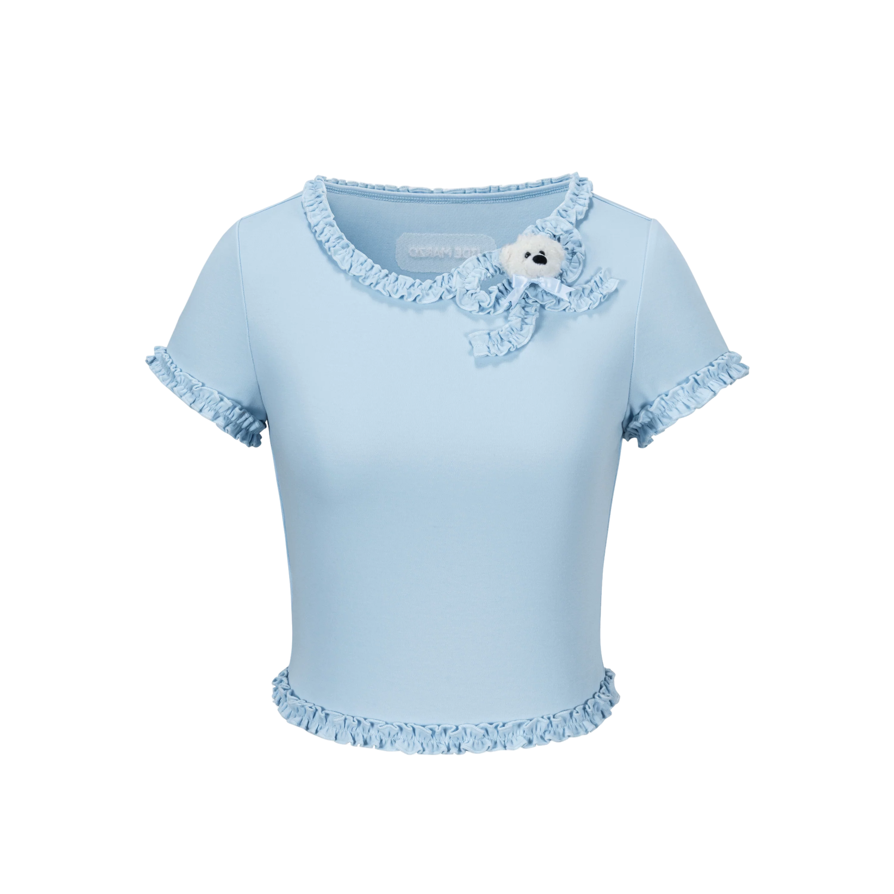 Ruffled Bow Short Sleeve T-Shirt