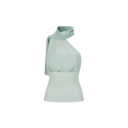 Mesh Scarf-style Tencel Knit Tube Top
