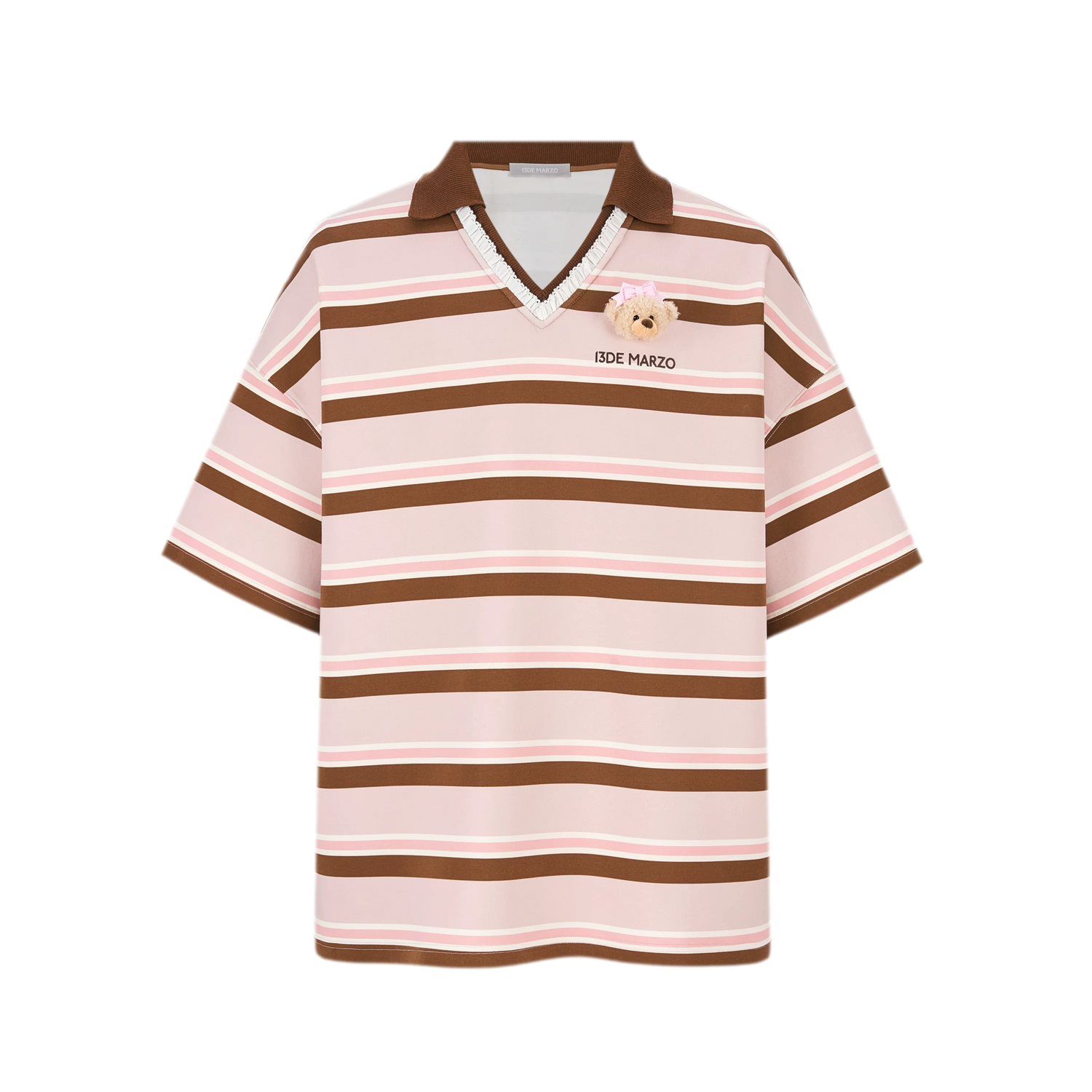 Floral Stripe Polo Tee