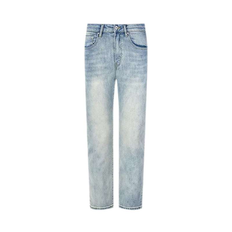 Washed Yellow Mud Straight Jeans