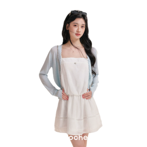 Cream Blue Cardigan / S