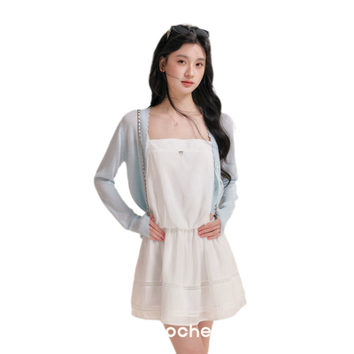 Cream Blue Cardigan / S