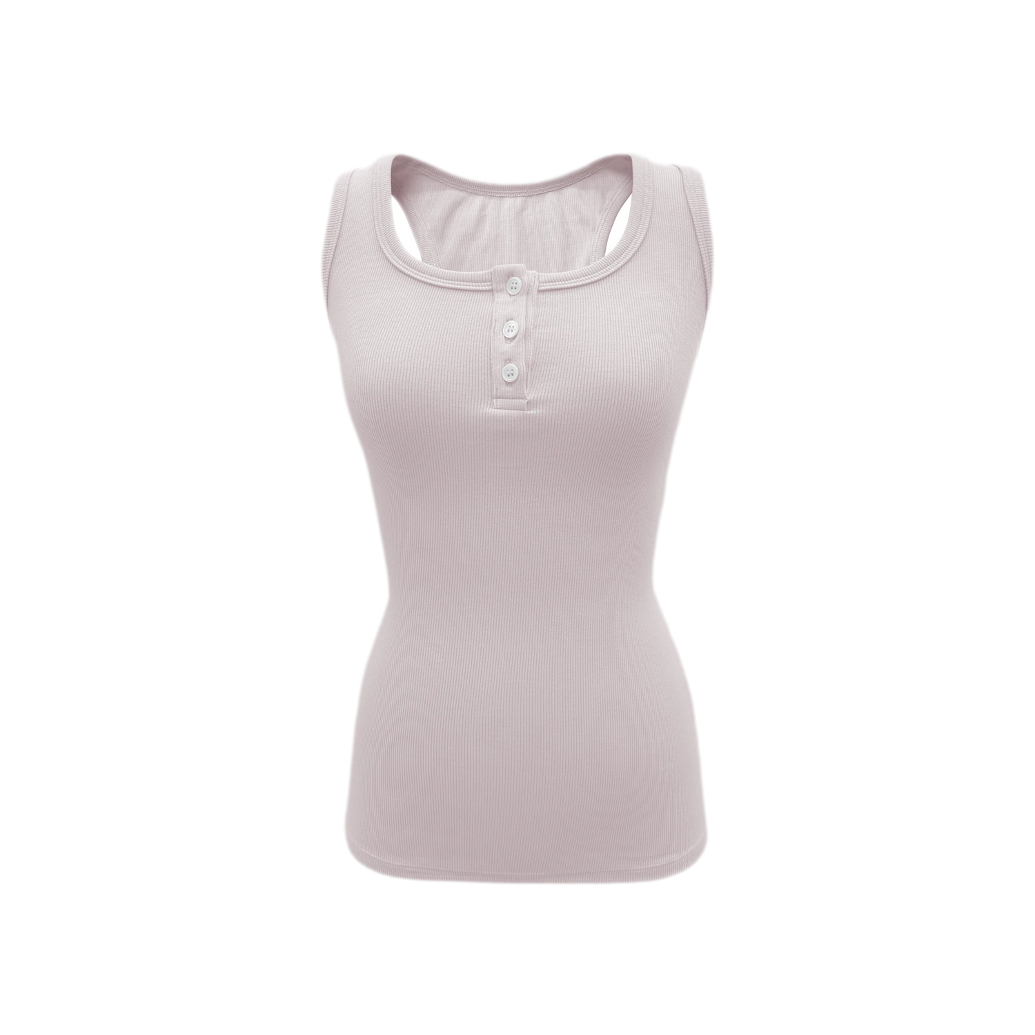 Ribbed Slim-Fit Henley Tank