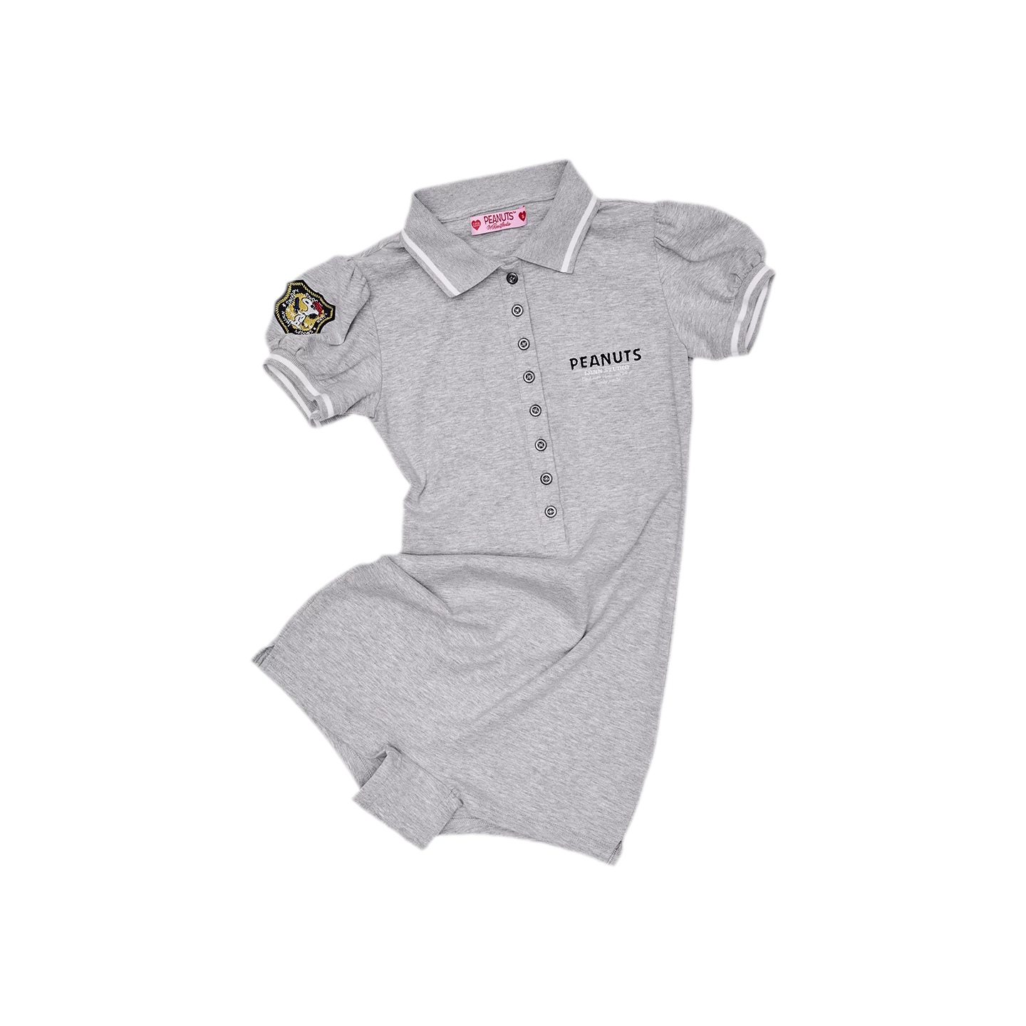 x Snoopy Navy Puff Sleeve Slim Polo Romper