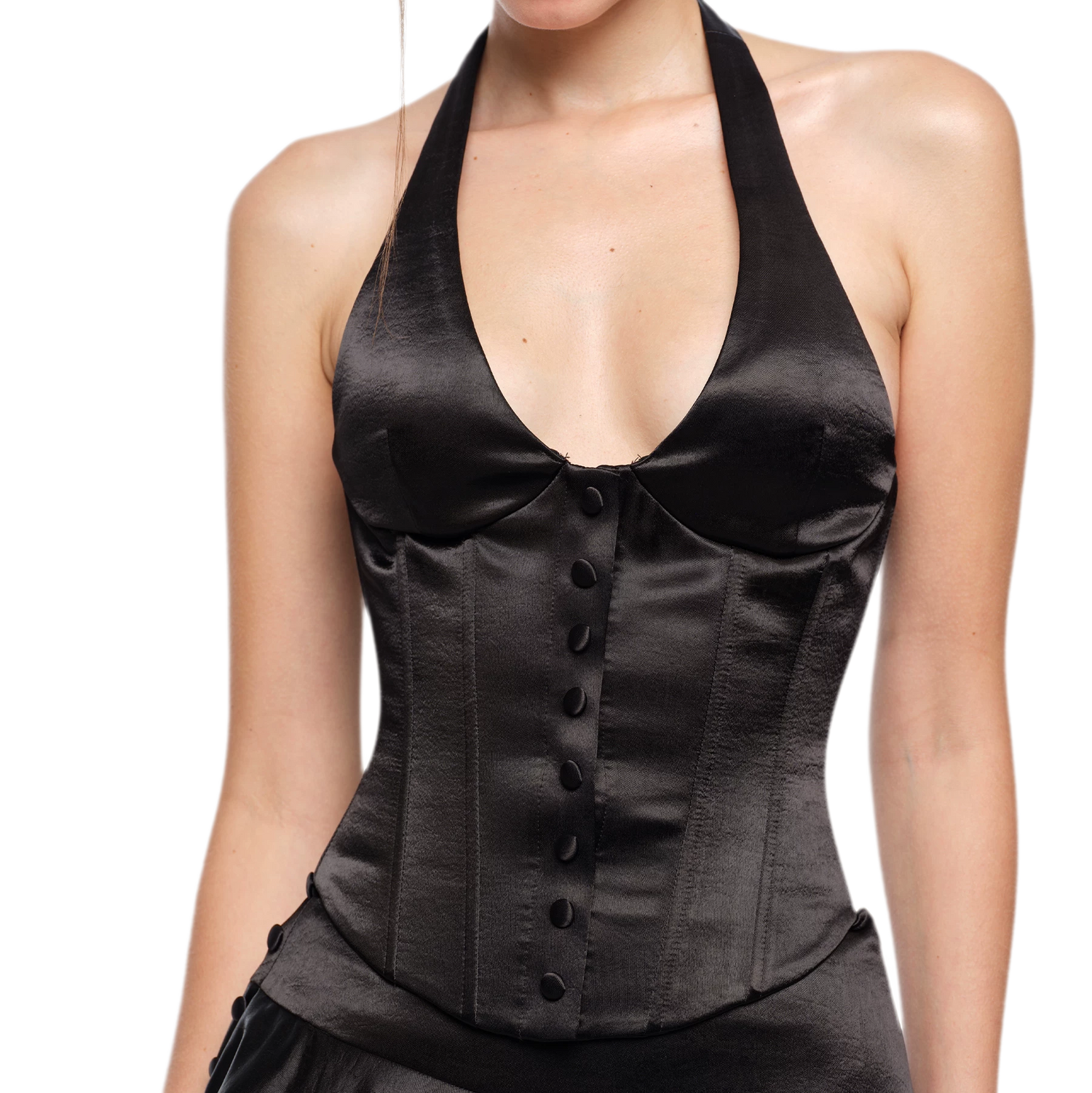 Satin Boned Halter Corset