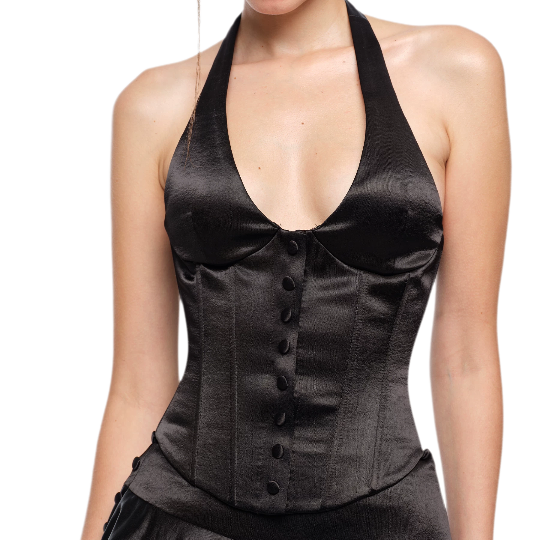 Satin Boned Halter Corset