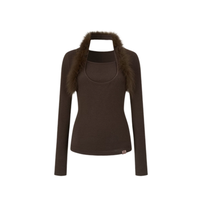 Fox Fur Layered Halter Top