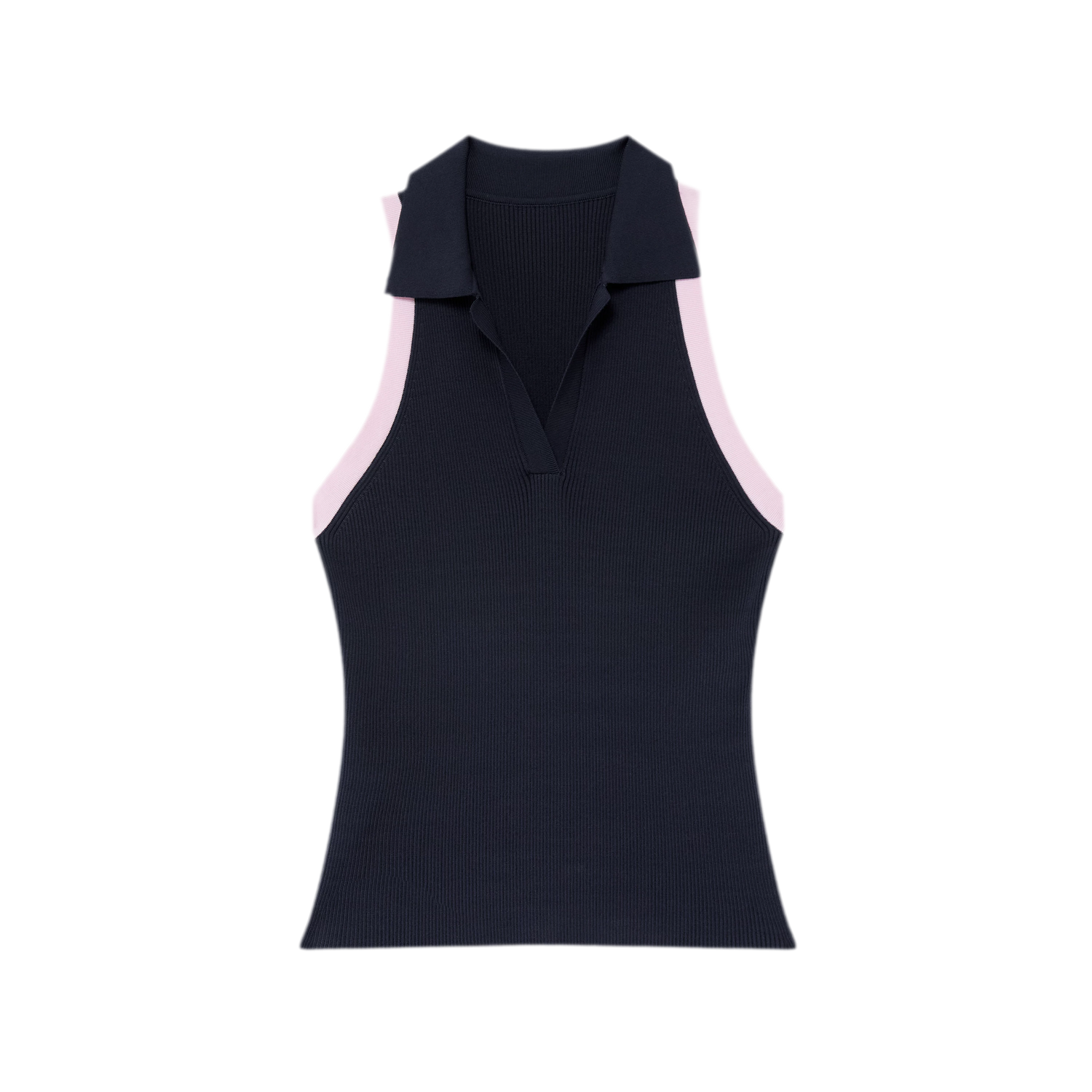 Contrast Rib Polo Tank