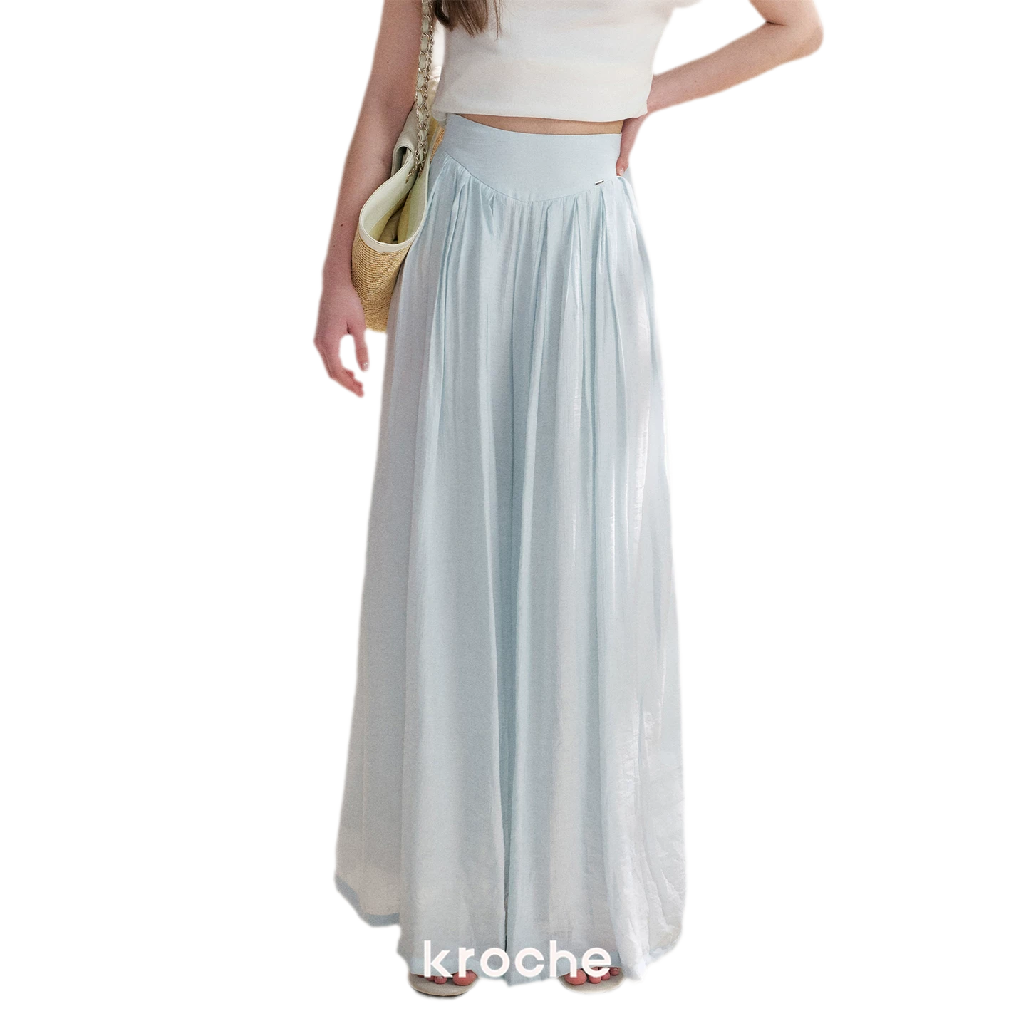 Pleated Wide-Leg Pants