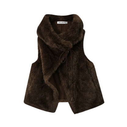 Plush Faux Fur Cropped Vest