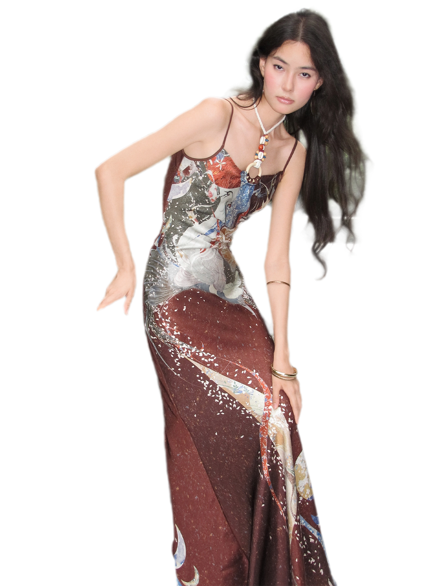 Illustrated Halter Mermaid Dress