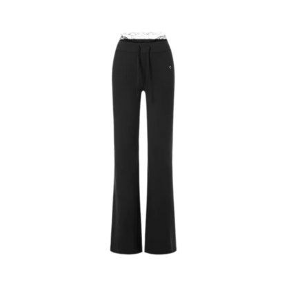Lace Trim Slim Pants