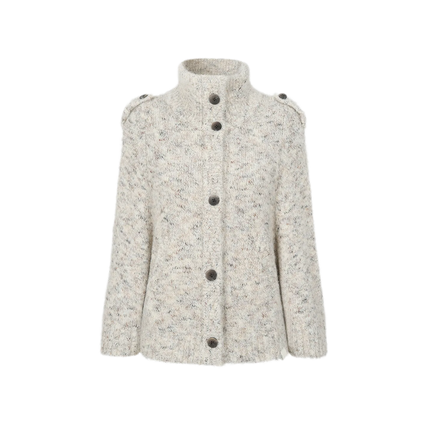 Textured Stand Collar Cardigan
