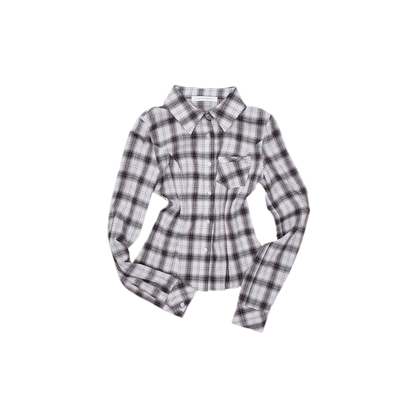 Beige Plaid Shirt (Pre-order) / S