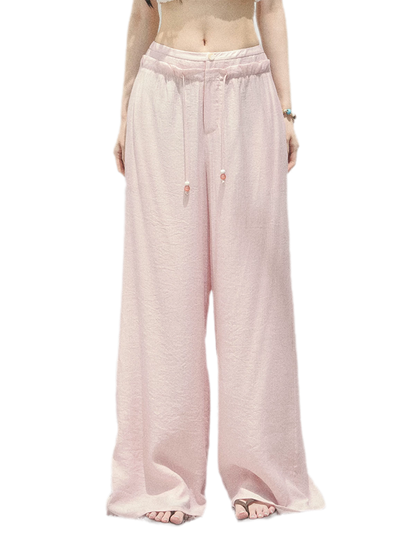 Wide-Leg Embroidered Pants