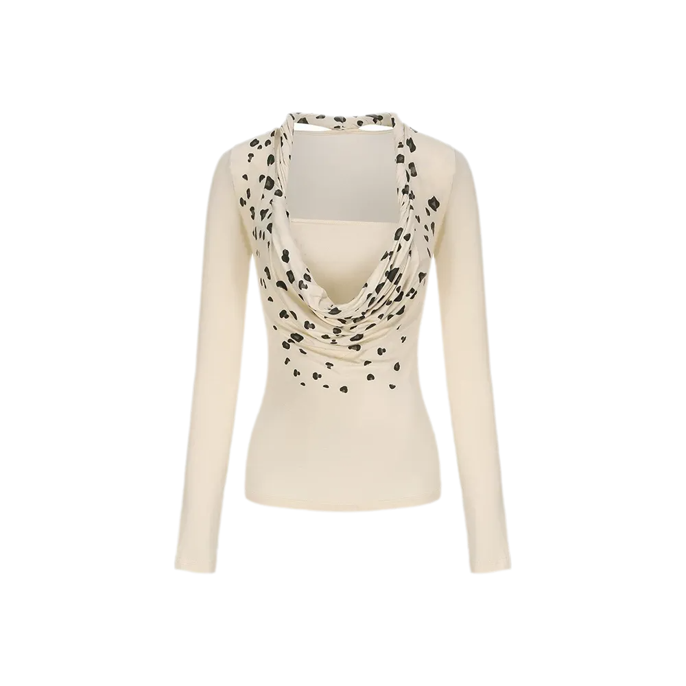 Leopard Twist V-Neck Top