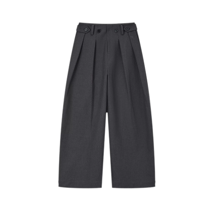 Double Pleat Curved Trousers