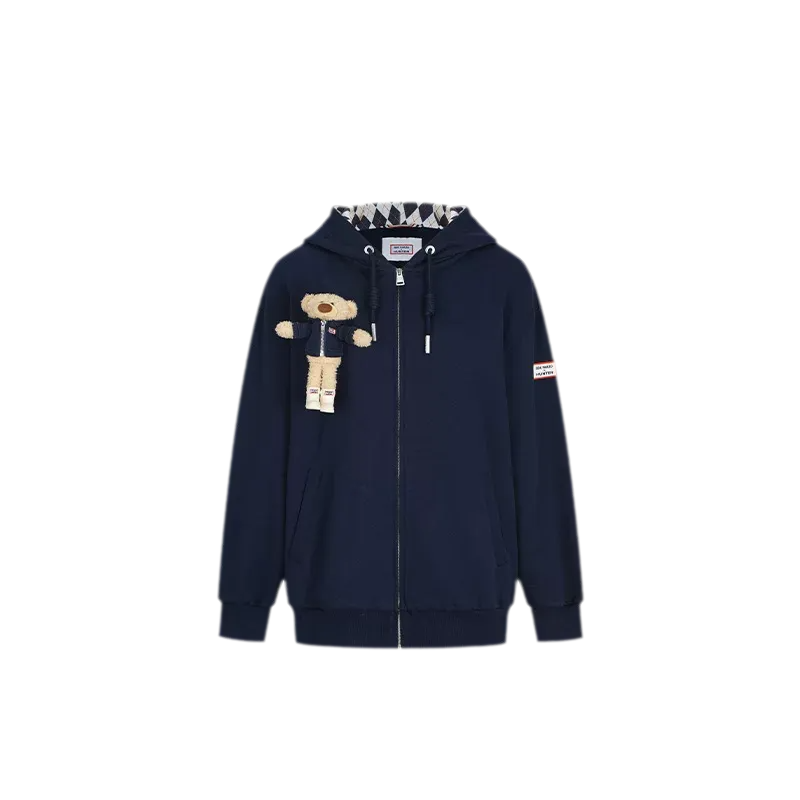 Áo khoác hoodie thêu lót nỉ