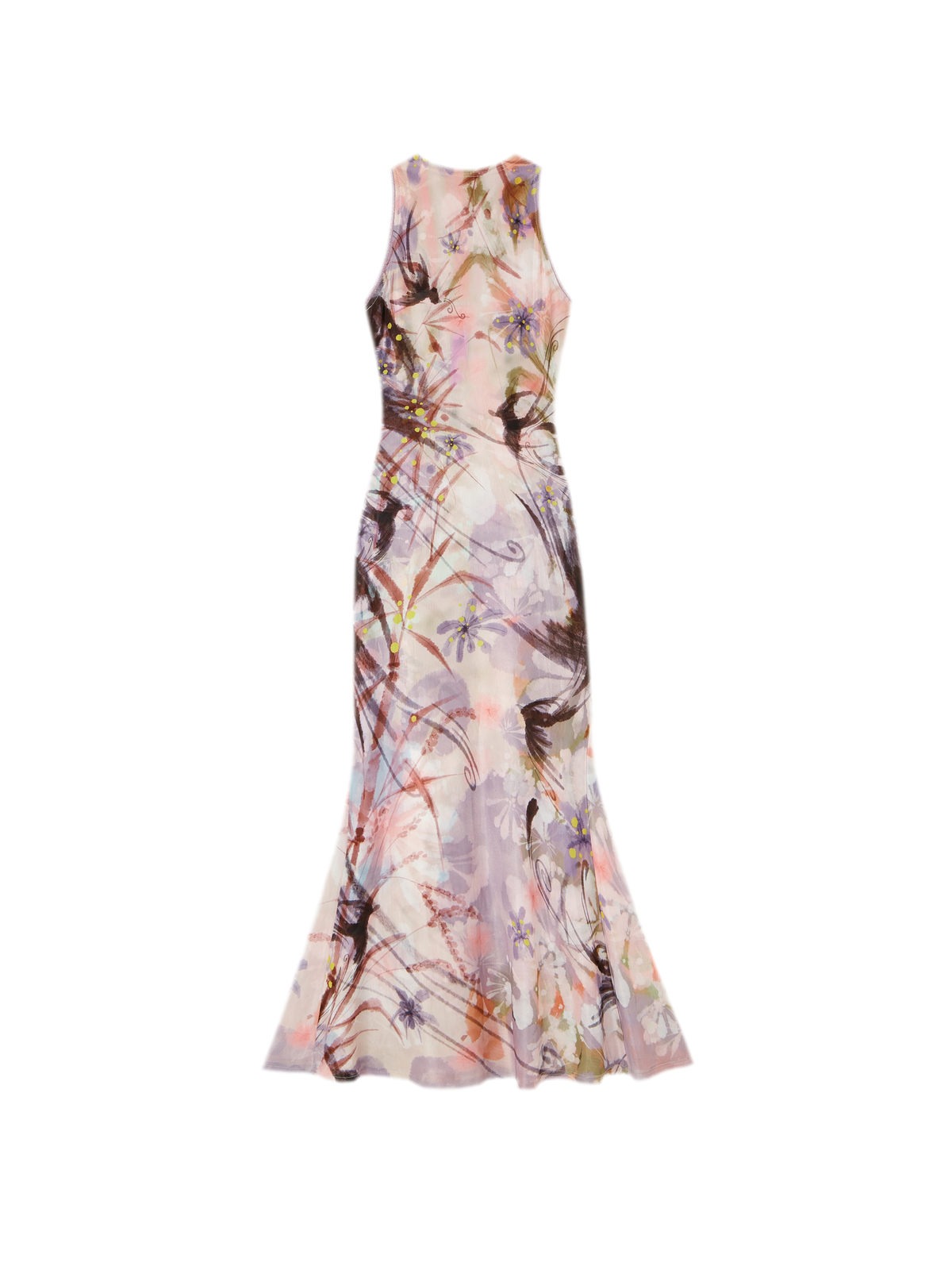 Printed Mock Neck Mermaid Dress