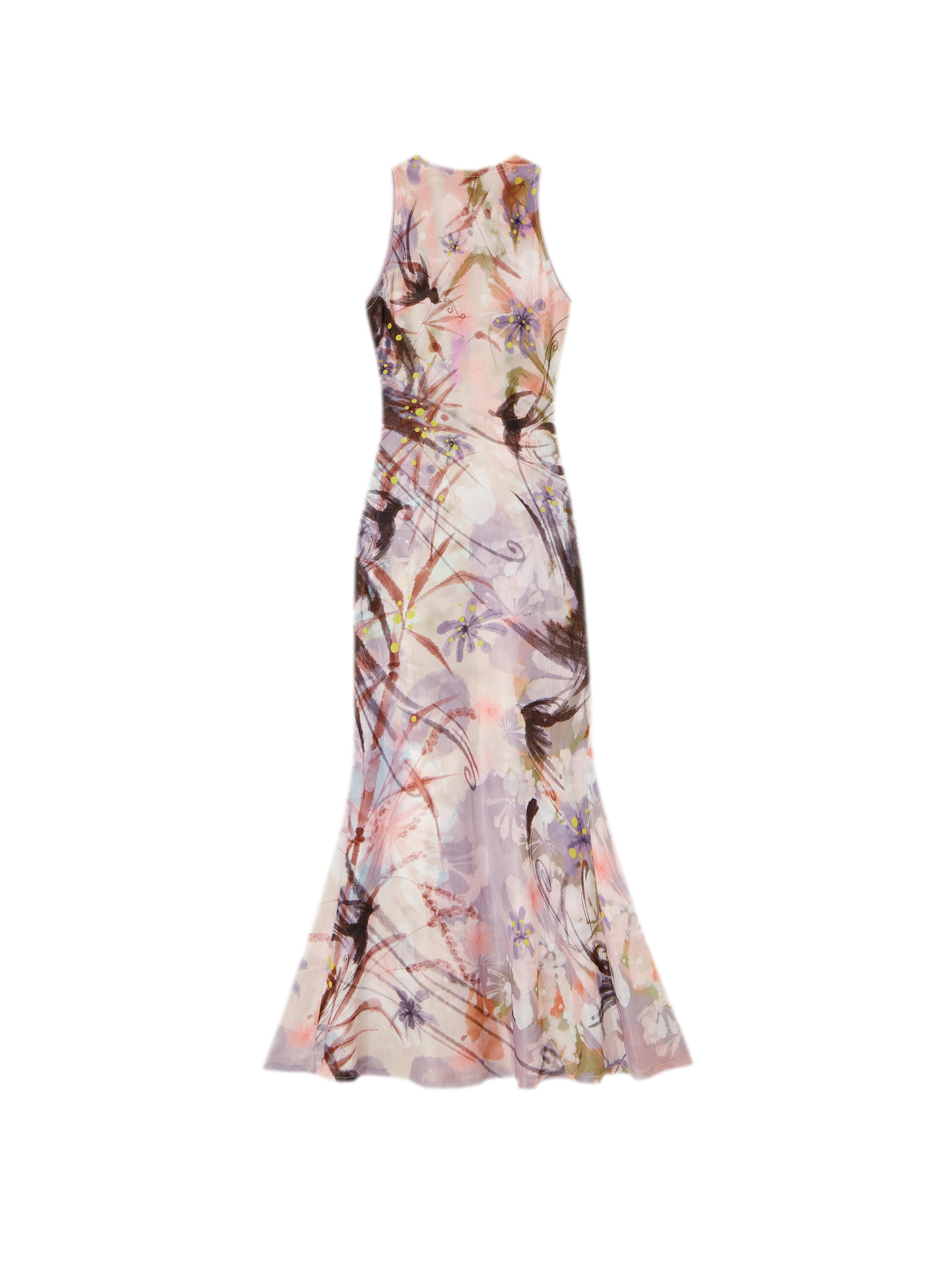 Printed Mock Neck Mermaid Dress