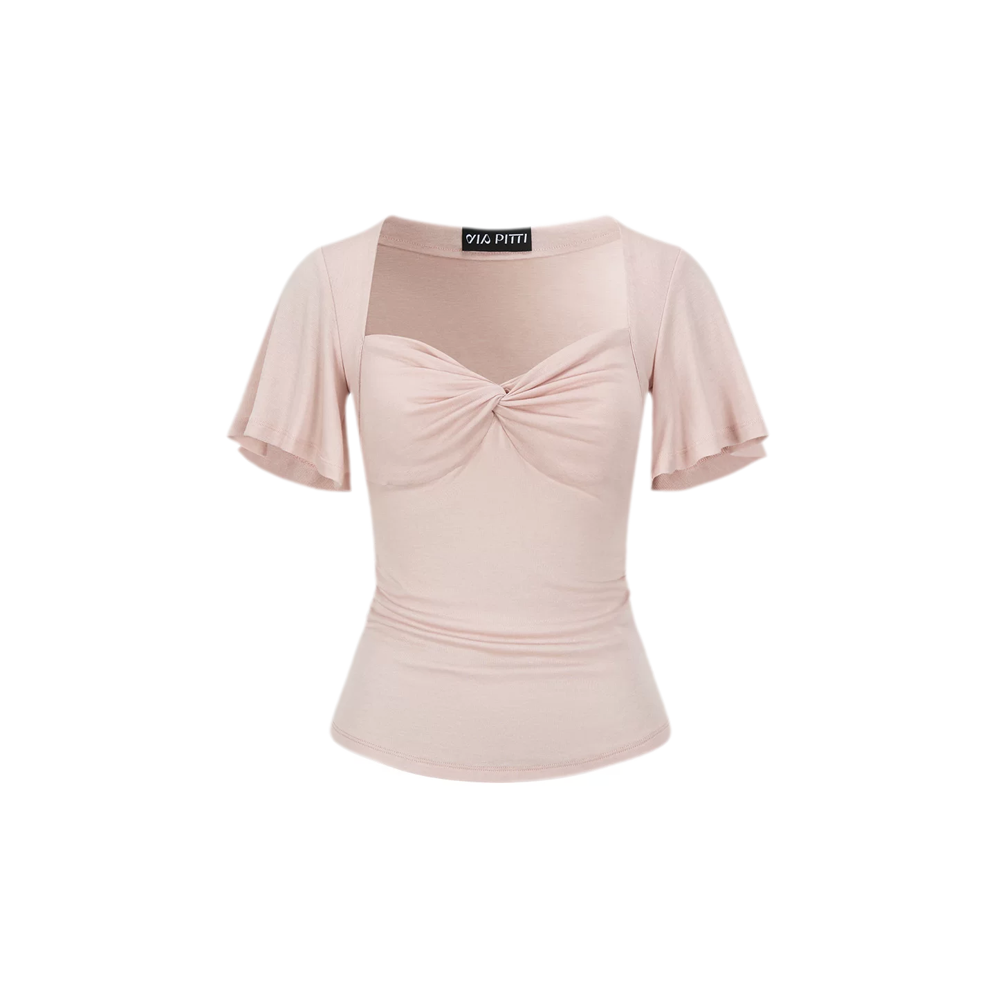 X-line Cross Knot Lyocell Square Neck T-shirt