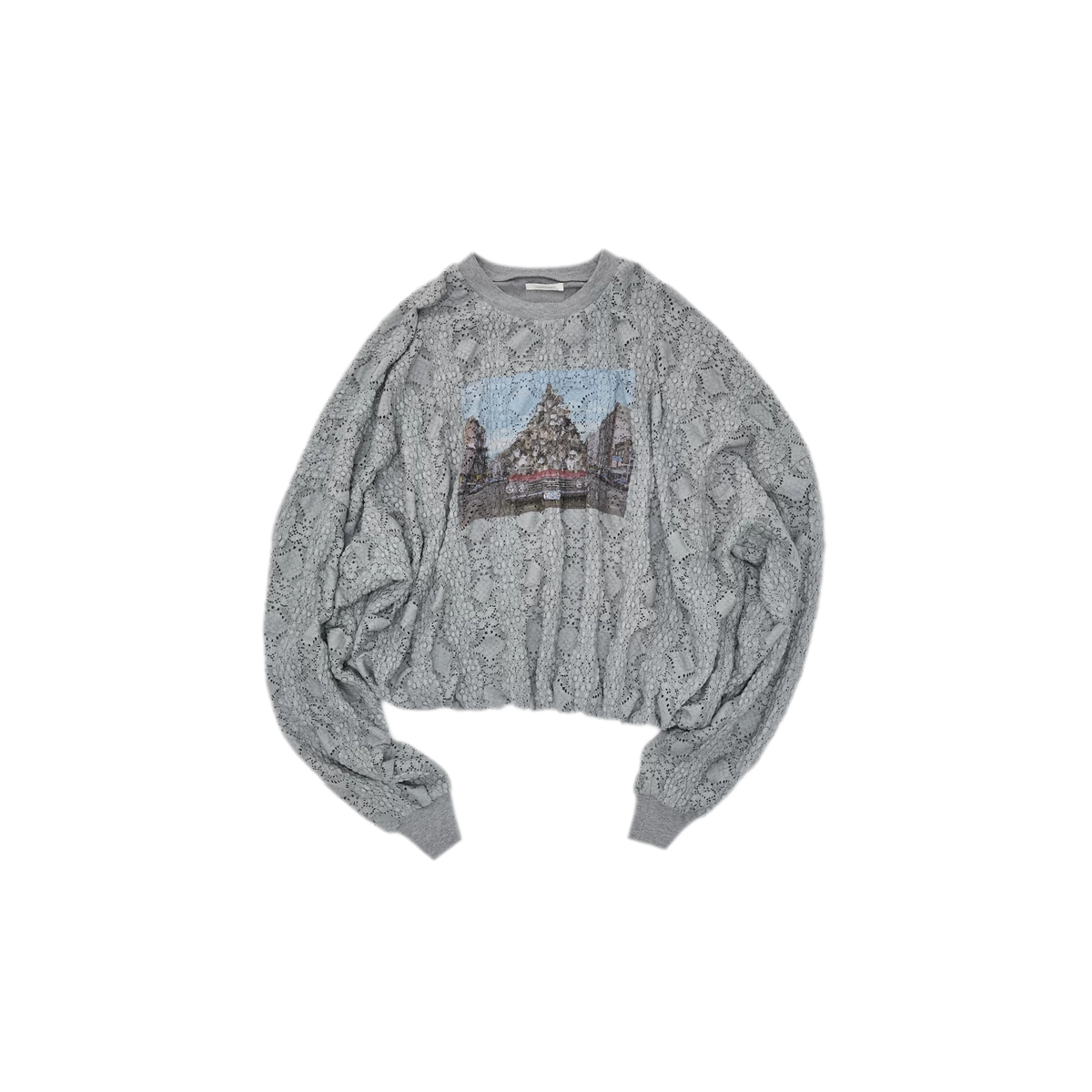 Distressed Cat Graphic Sweatshirt