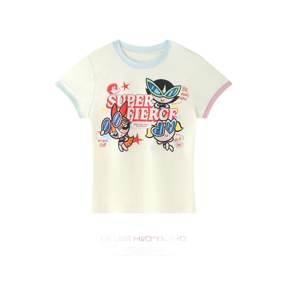 Contrast Print Fitted T-Shirt