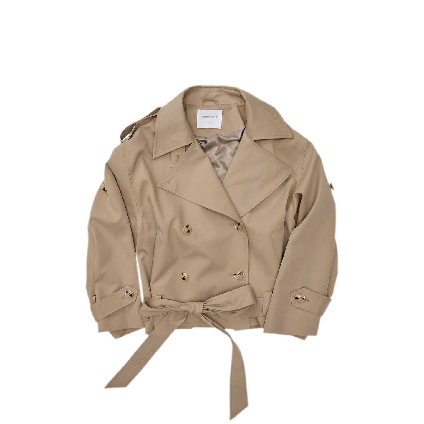 Double-Breasted Belted Trench Coat
