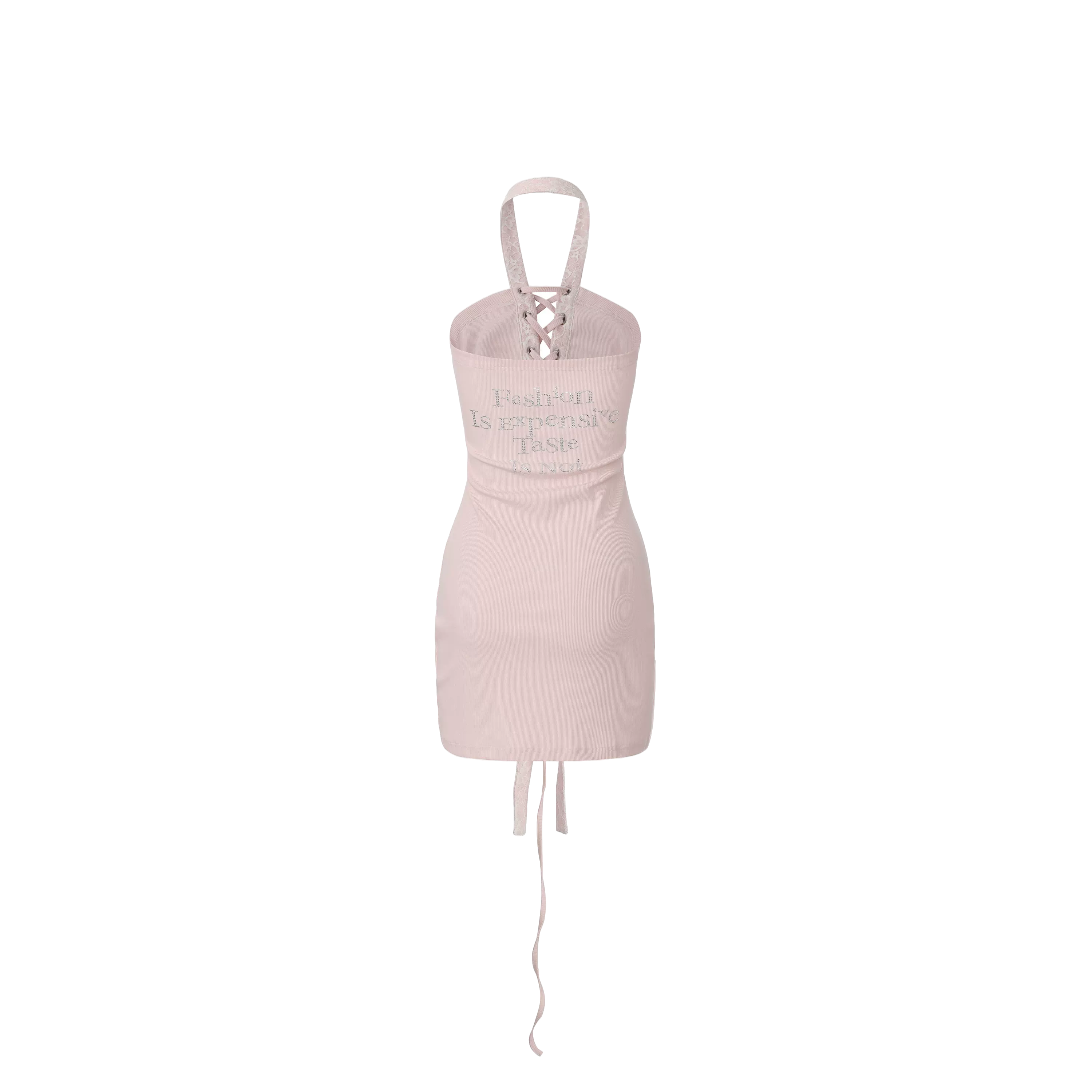 Halter Neck Reversible Lace Dress