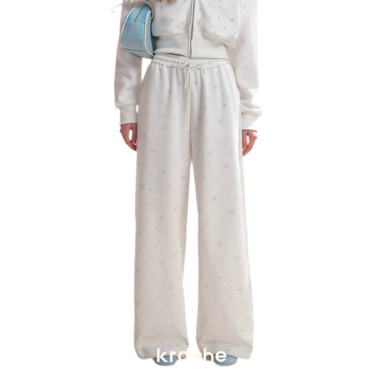 Rose Print Hoodie and Pants Set
