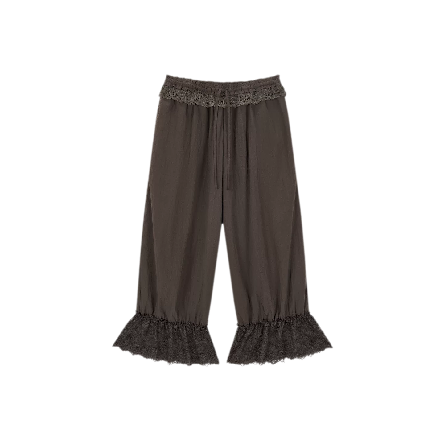 Relaxed Fit Tencel Lace Patchwork Wide Leg Pants