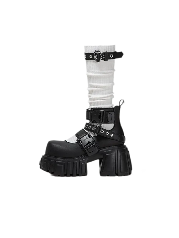 Buckle Lug Sole Boots
