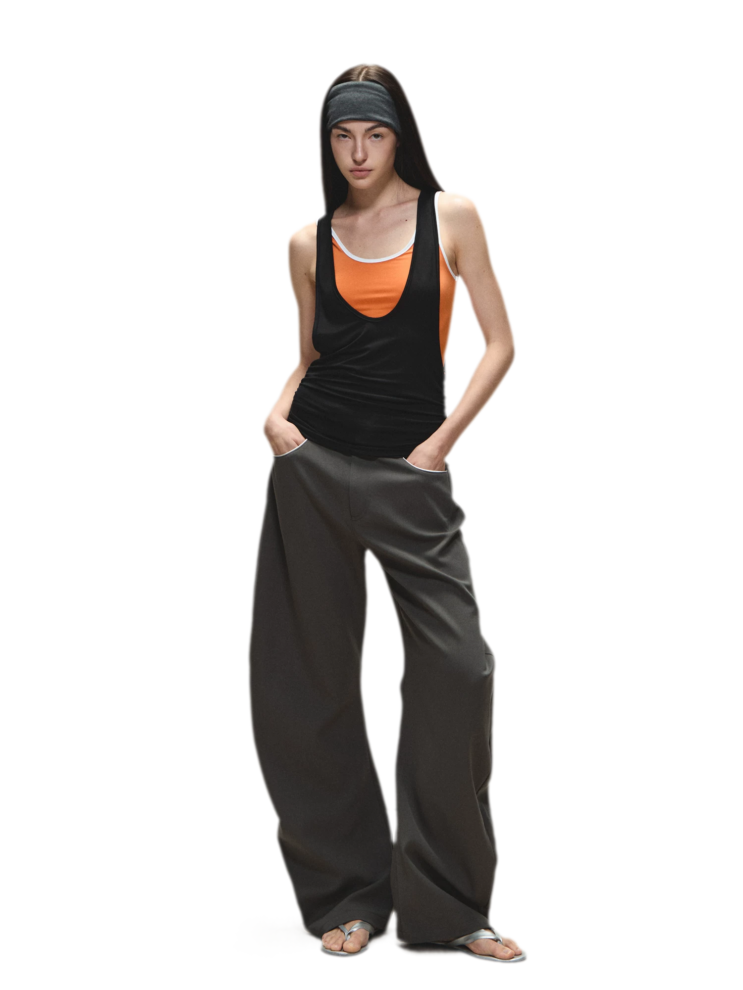Relaxed Fit Sculpted Wide-Leg Pants