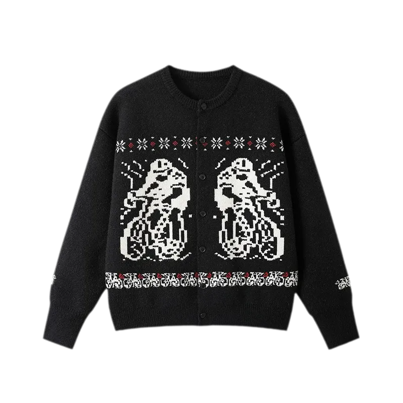 Fair Isle Relaxed Cardigan Sweater