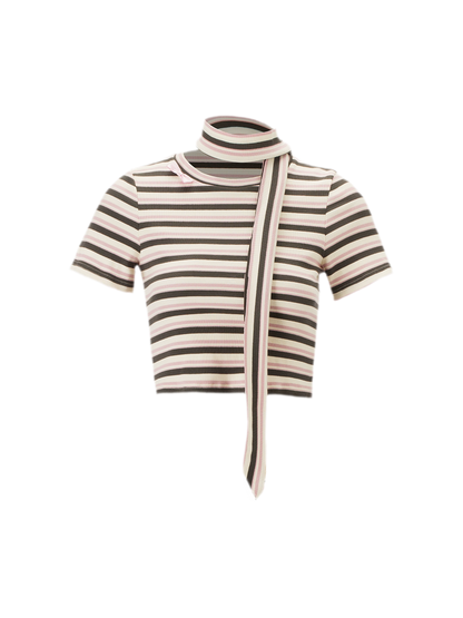 Striped Bow Two-Piece Set
