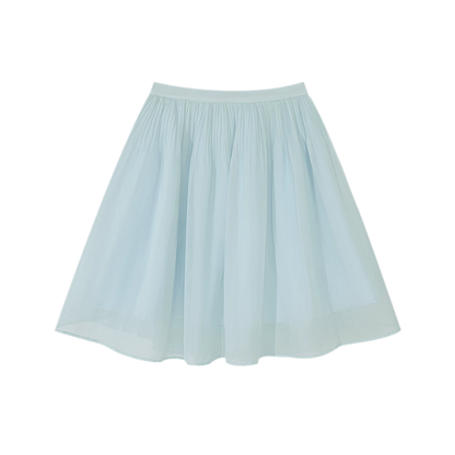 Pleated Floral A-Line Skirt