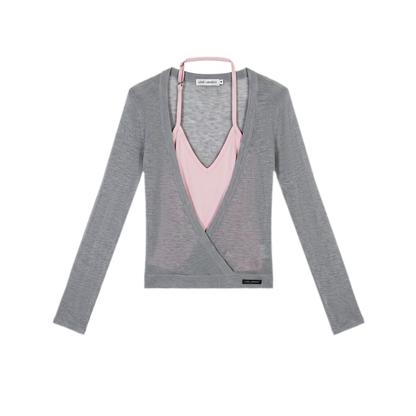 Lyocell Faux Two Knit