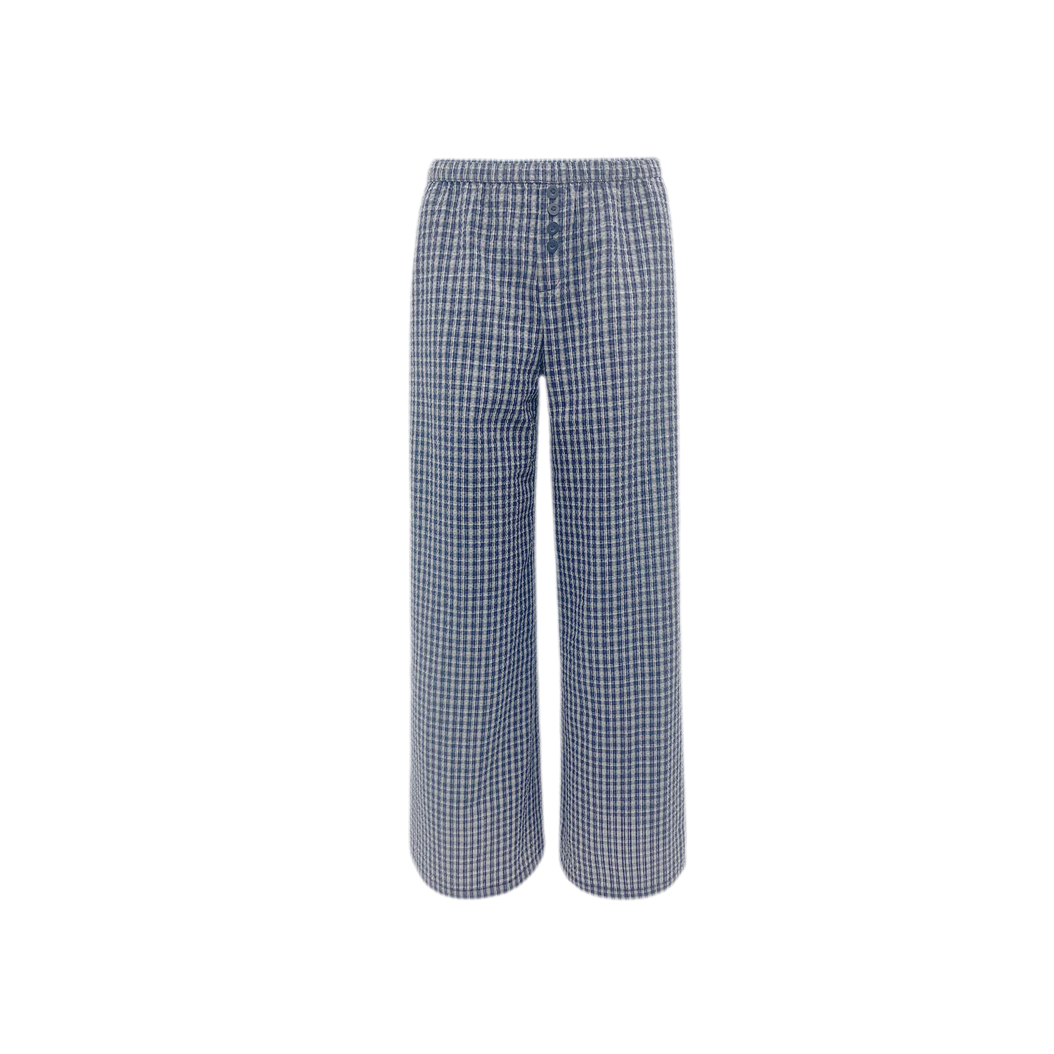 Textured Check Wide-Leg Trousers