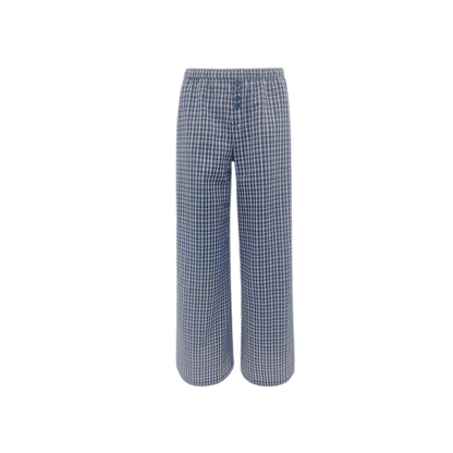 Textured Check Wide-Leg Trousers