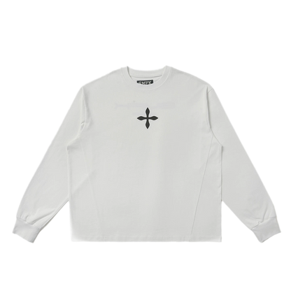 Cross Statue Oversized Long Sleeve Top