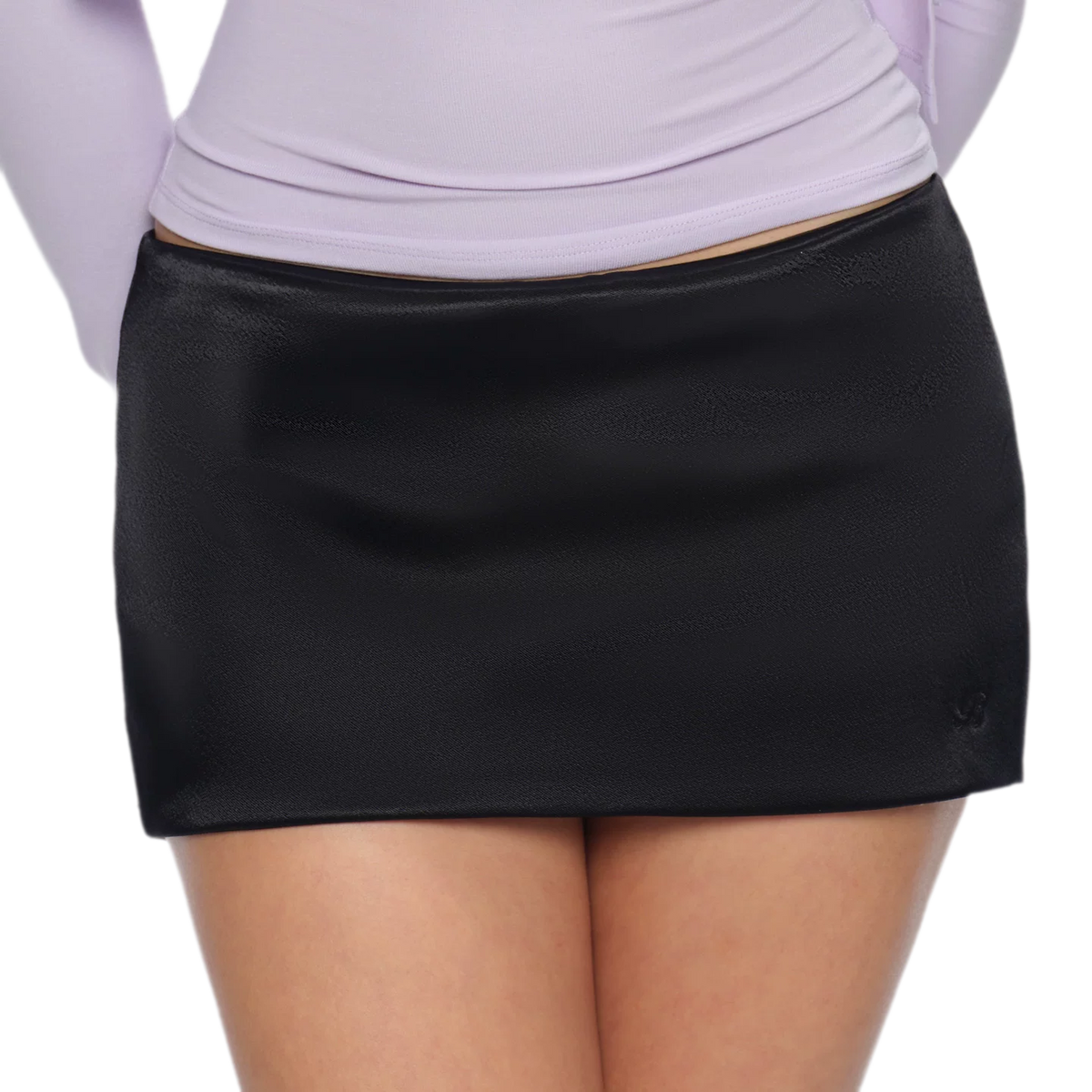 Satin Low-Rise A-Line Skirt