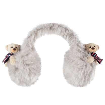 Paraorecchie in peluche a forma di orso con fiocco