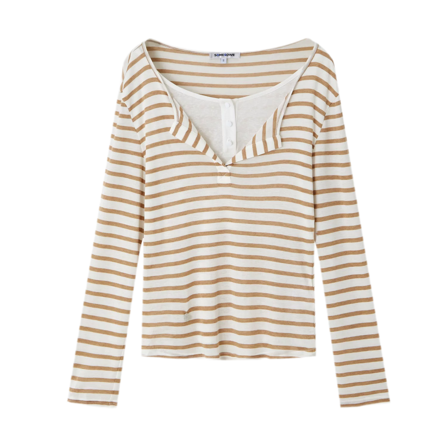 Layered Striped Knit T-Shirt